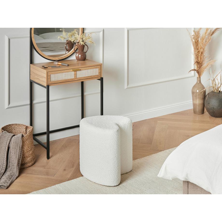 Beliani Pouf en Tissu chenille Scandinave SCOTIA  