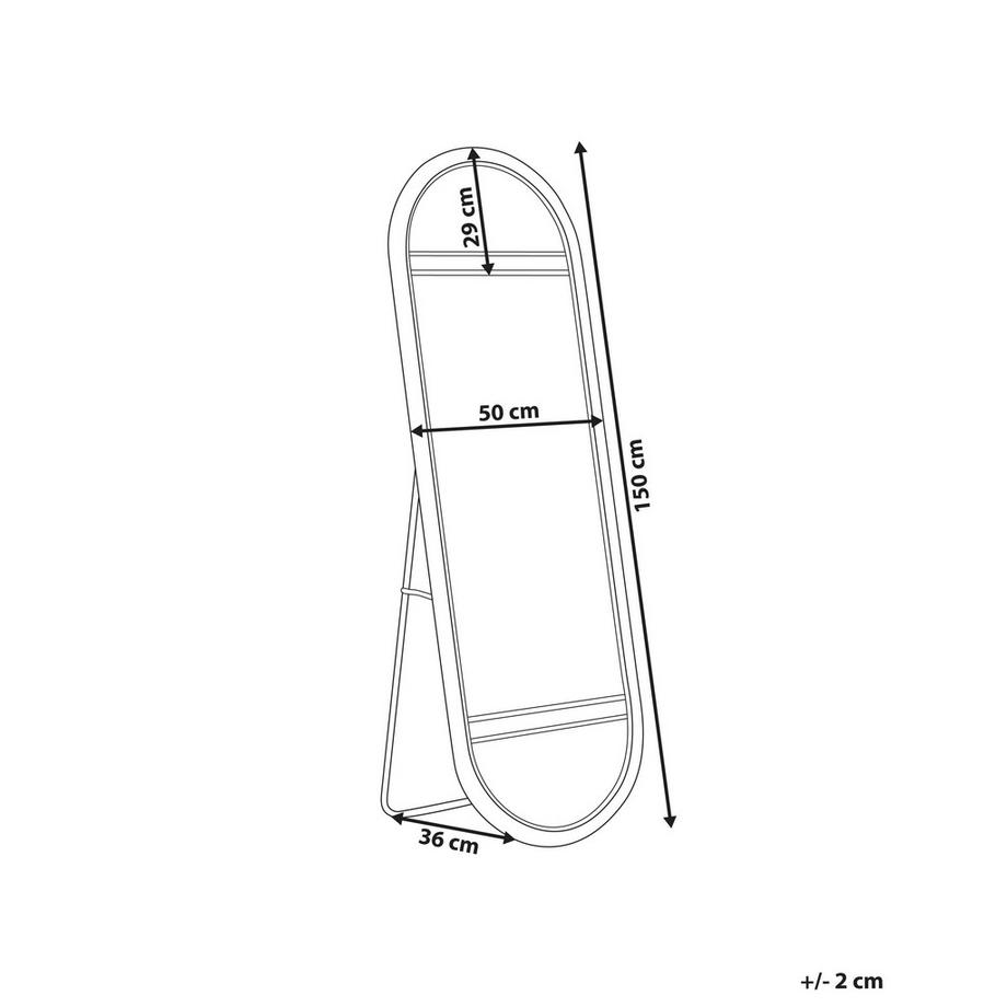 Beliani Standspiegel aus Rattan Boho BARGES  