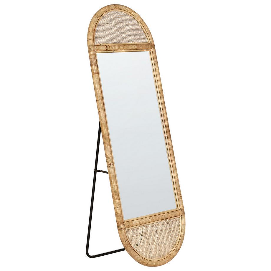 Beliani Standspiegel aus Rattan Boho BARGES  