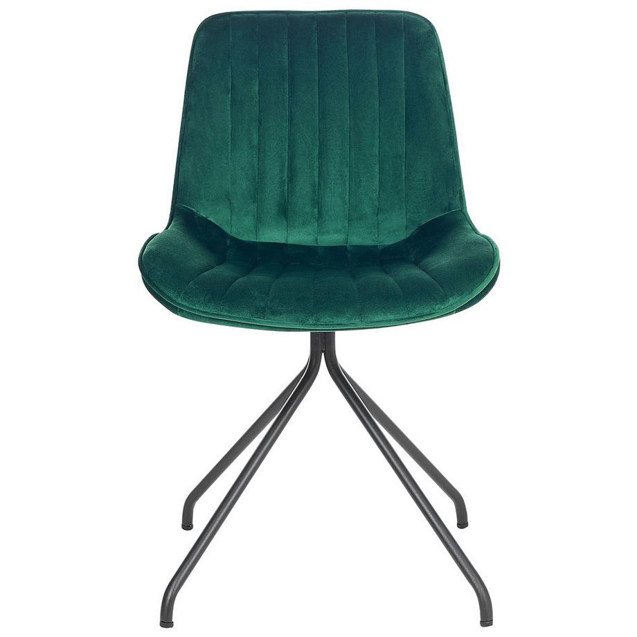 Beliani Lot de 2 chaises de salle à manger en Velours Rétro NAVASOTA  