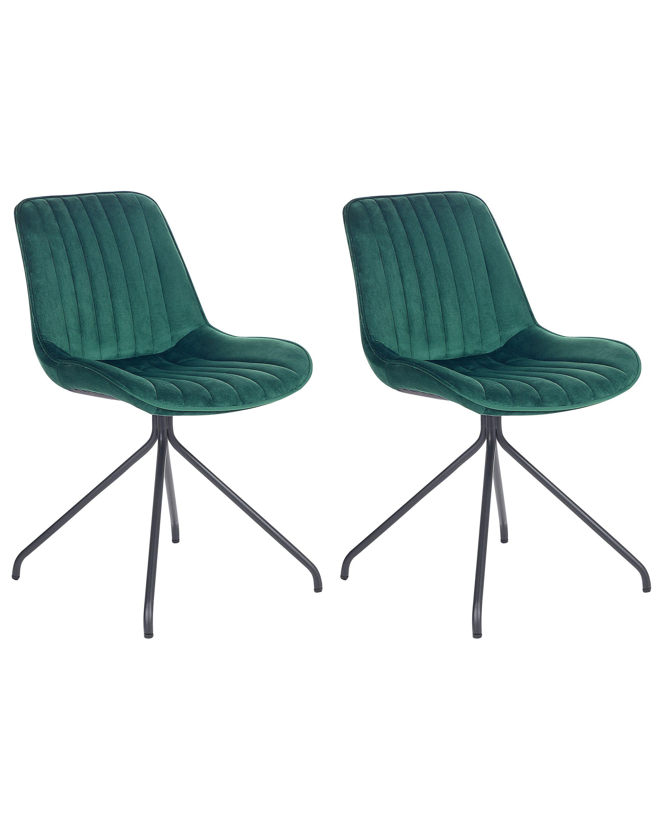 Beliani Lot de 2 chaises en Velours Rétro NAVASOTA  