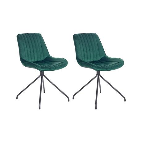 Beliani Lot de 2 chaises en Velours Rétro NAVASOTA  