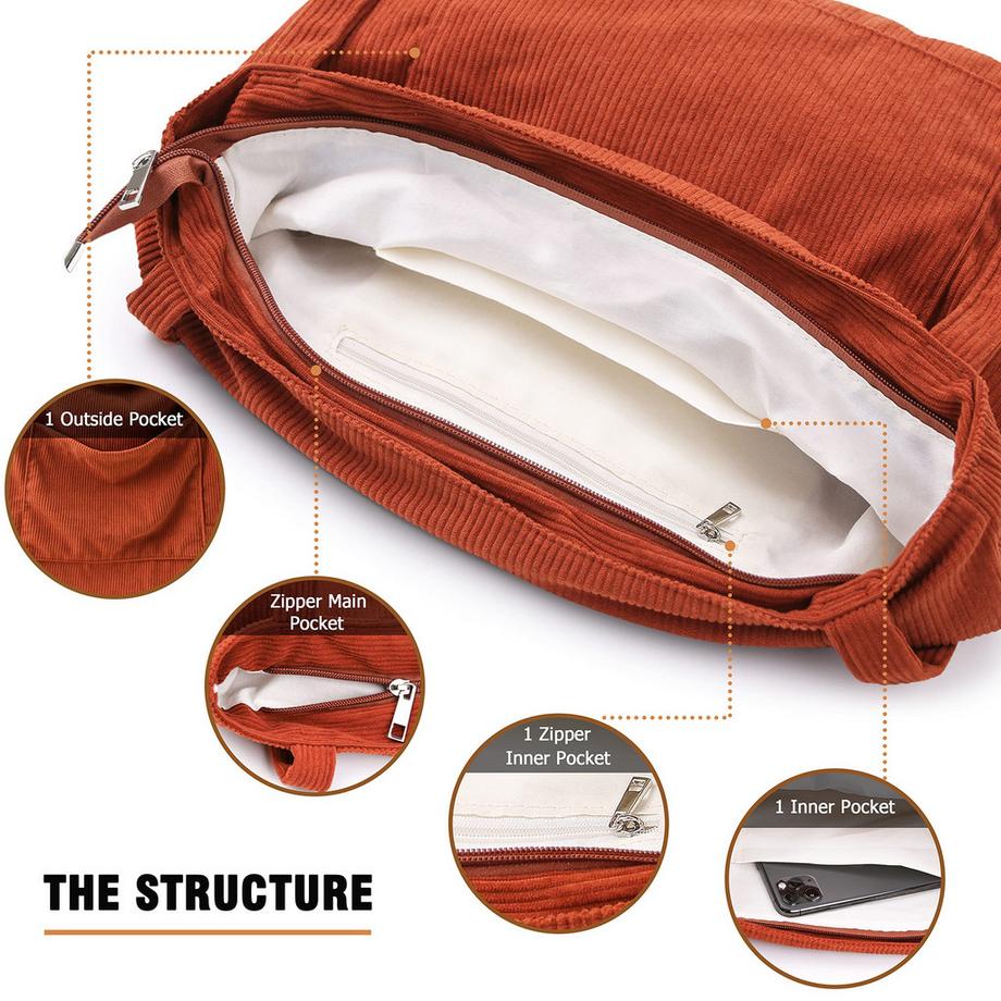 Only-bags.store Kordtasche Umhängetasche mit Reissverschluss  