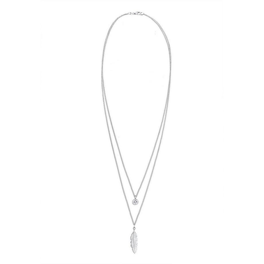 Elli  Collier Pendentif Plume Cristal 