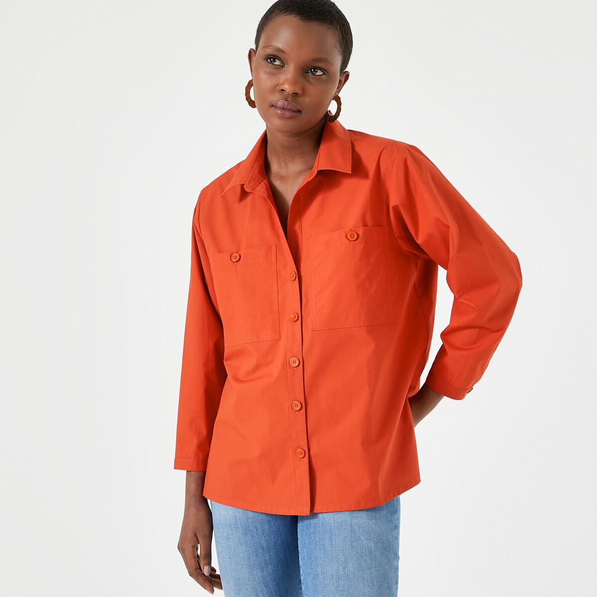 Image of Bluse Aus Reiner Baumwolle Damen Braun 42