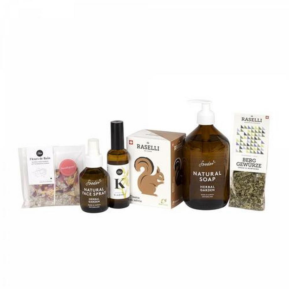 Geschenkidee  Premium Geschenkset Wellness Schweizer Bergluft 