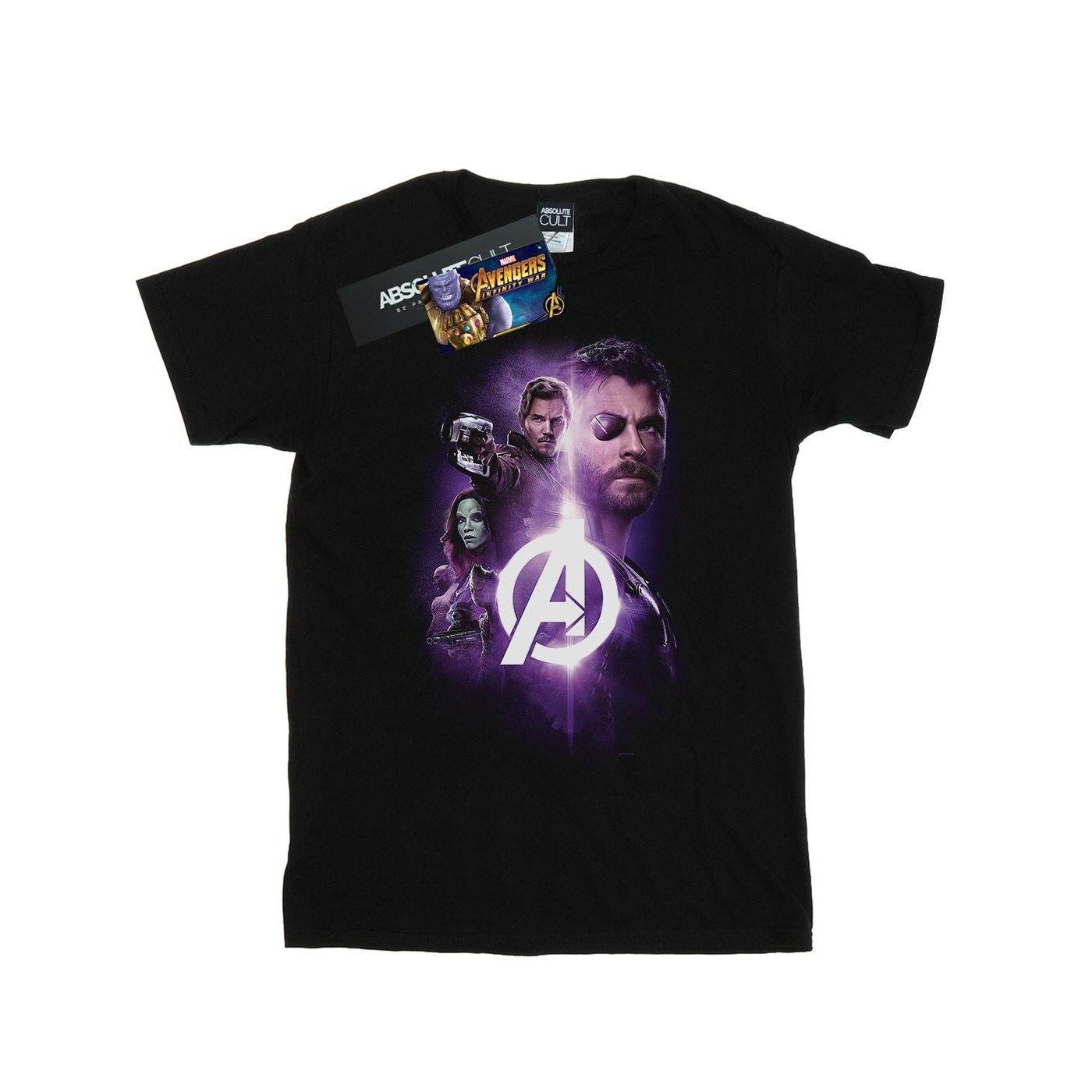 Image of Avengers Infinity War Thor Guardians Team Up Tshirt Herren Schwarz XL