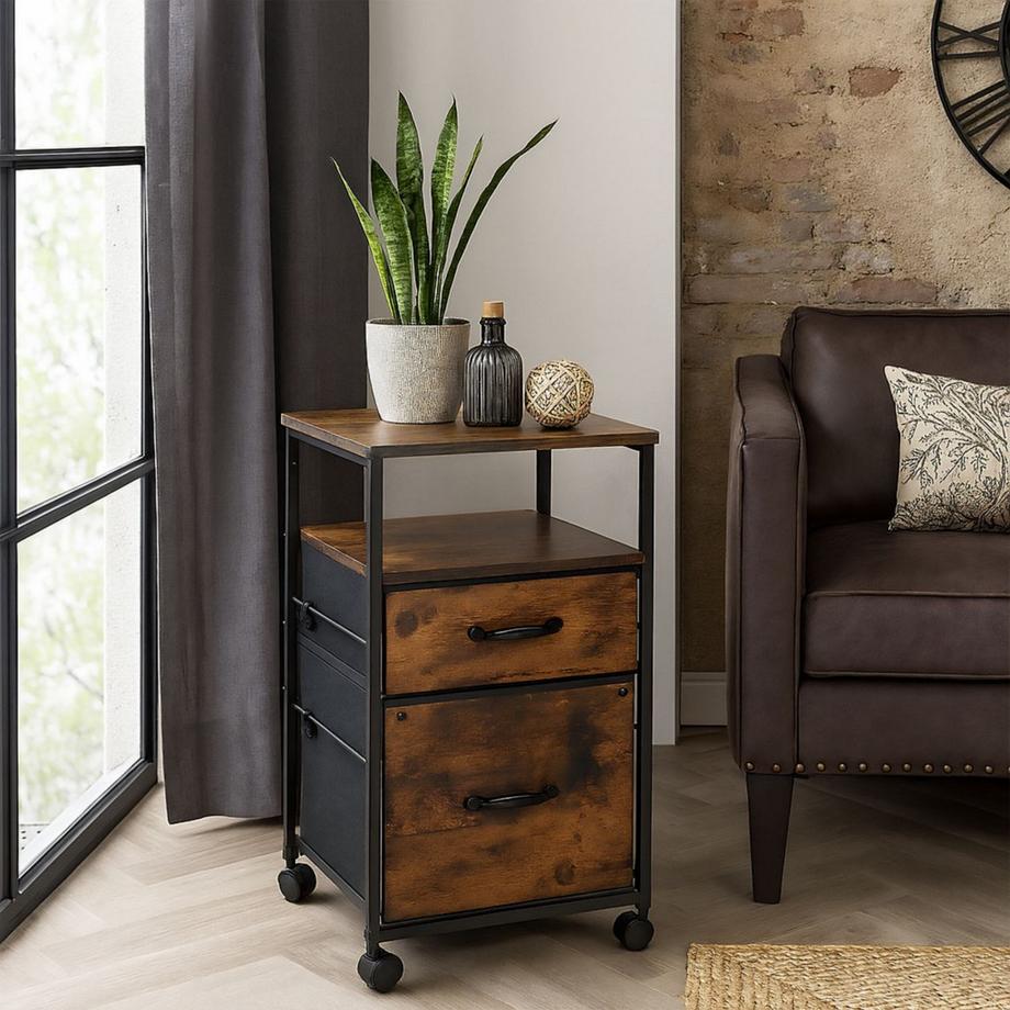 Northix Mobiletto portadocumenti con 2 cassetti  