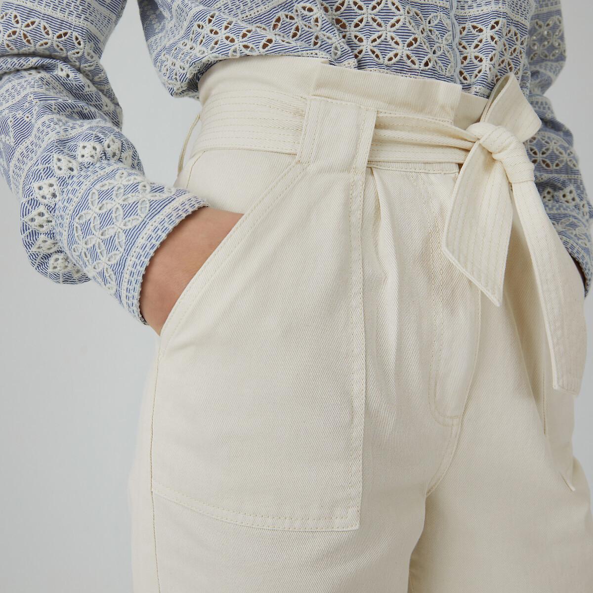 Image of Paperbag-hose Damen Weiss 50