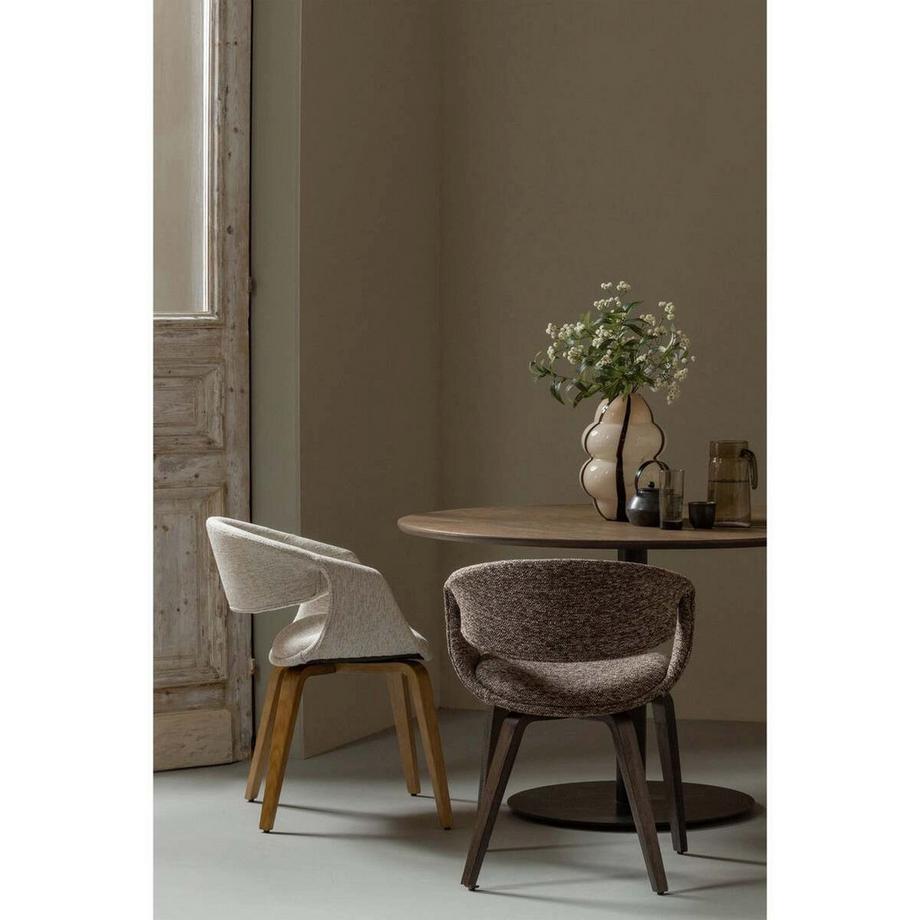 mutoni Chaise avec accoudoirs Yossi nature avec pied en bois nature  