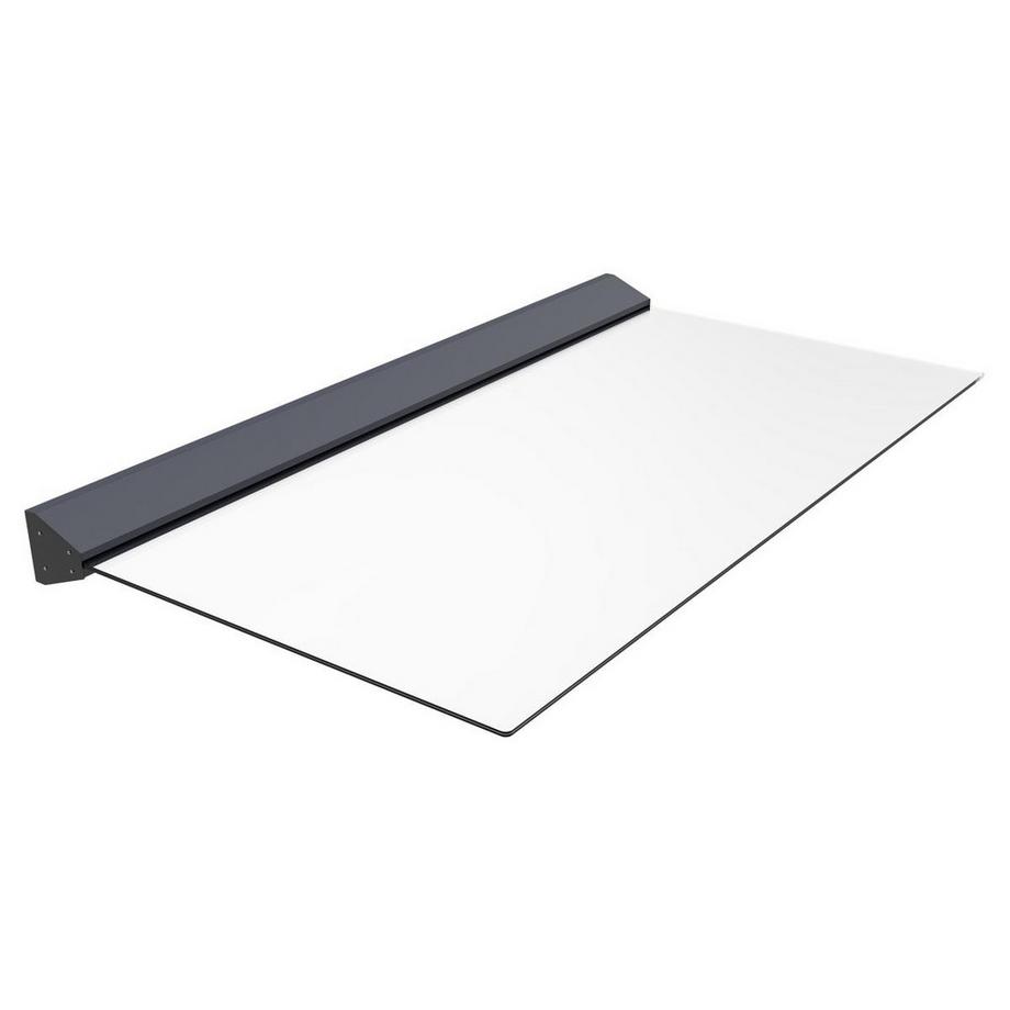 Vente-unique  Auvent de porte en aluminium 140 x 90 cm plat avec leds - LUXAMA 