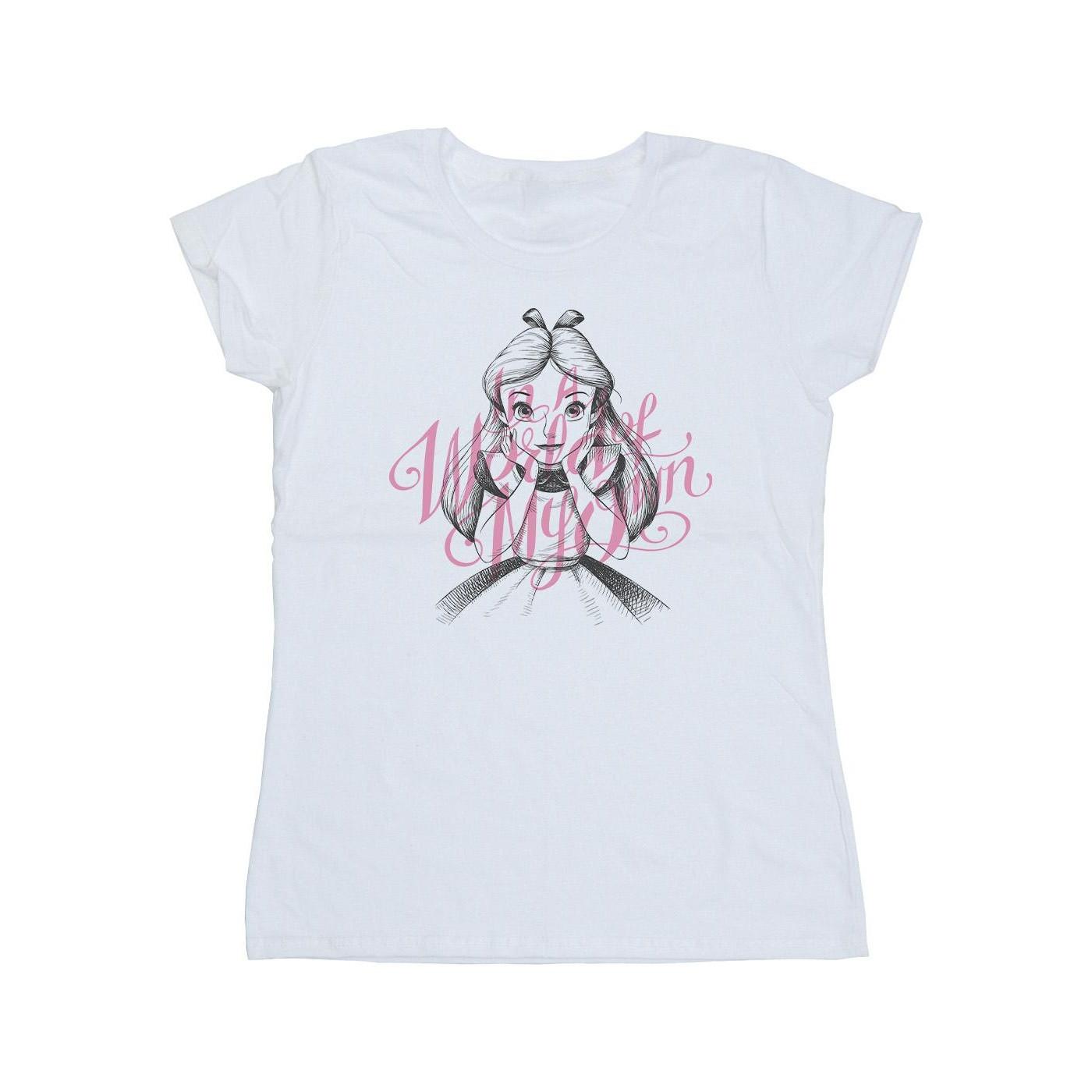 Image of Alice In Wonderland In A World Of My Own Tshirt Damen Weiss S