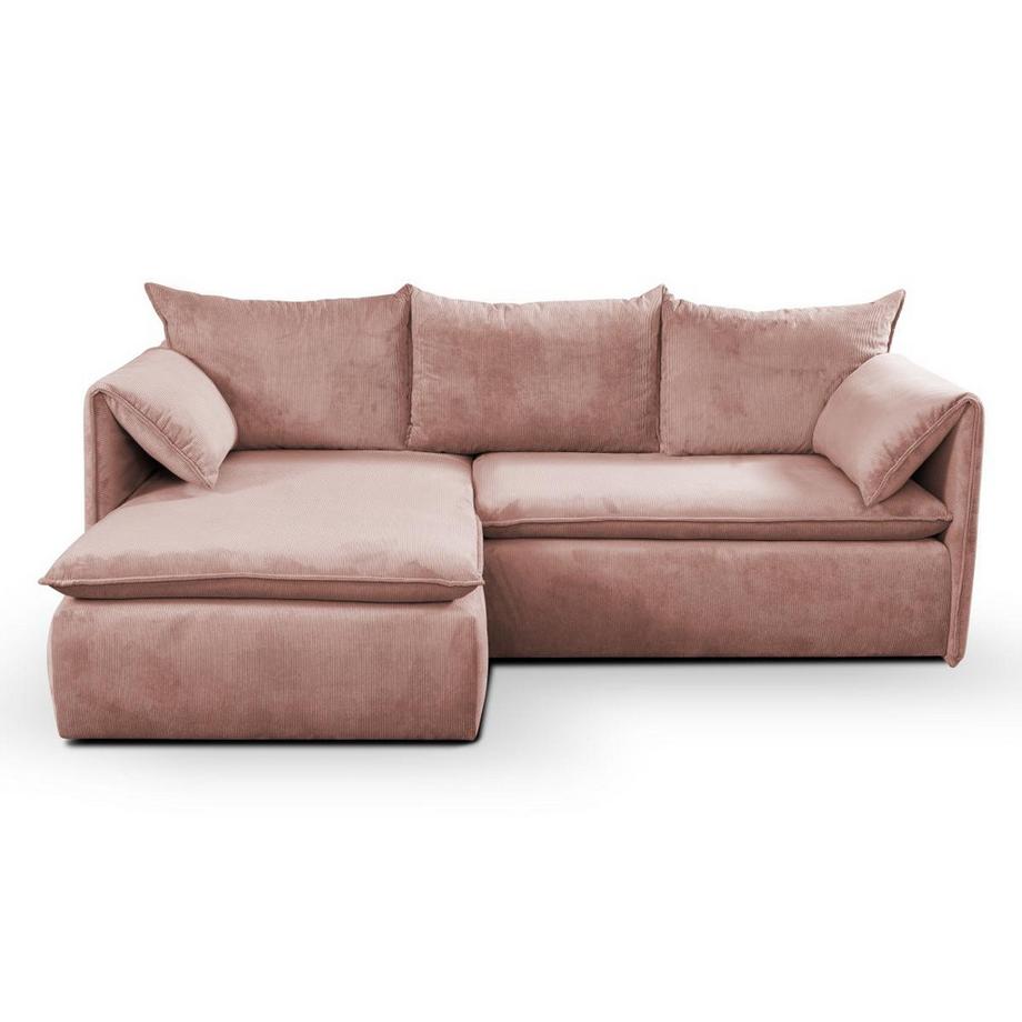 PASCAL MORABITO Ecksofa mit Schlaffunktion TEODORA von PASCAL MORABITO Kord Rosa Ecke links  