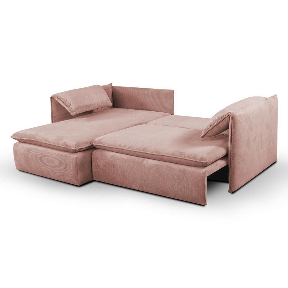 PASCAL MORABITO Ecksofa mit Schlaffunktion TEODORA von PASCAL MORABITO Kord Rosa Ecke links  