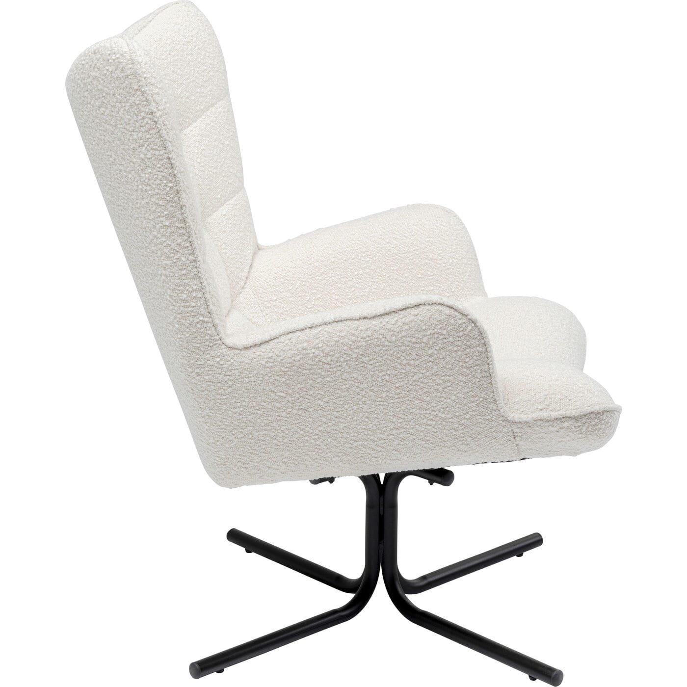 KARE Design Fauteuil pivotant Oscar Boucle crème  