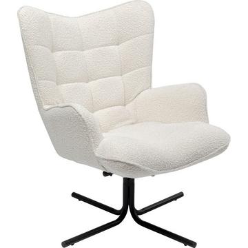 Fauteuil pivotant Oscar Boucle crème