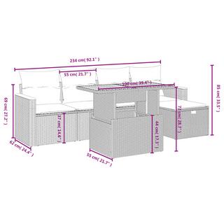 VidaXL Garten sofagarnitur poly-rattan  