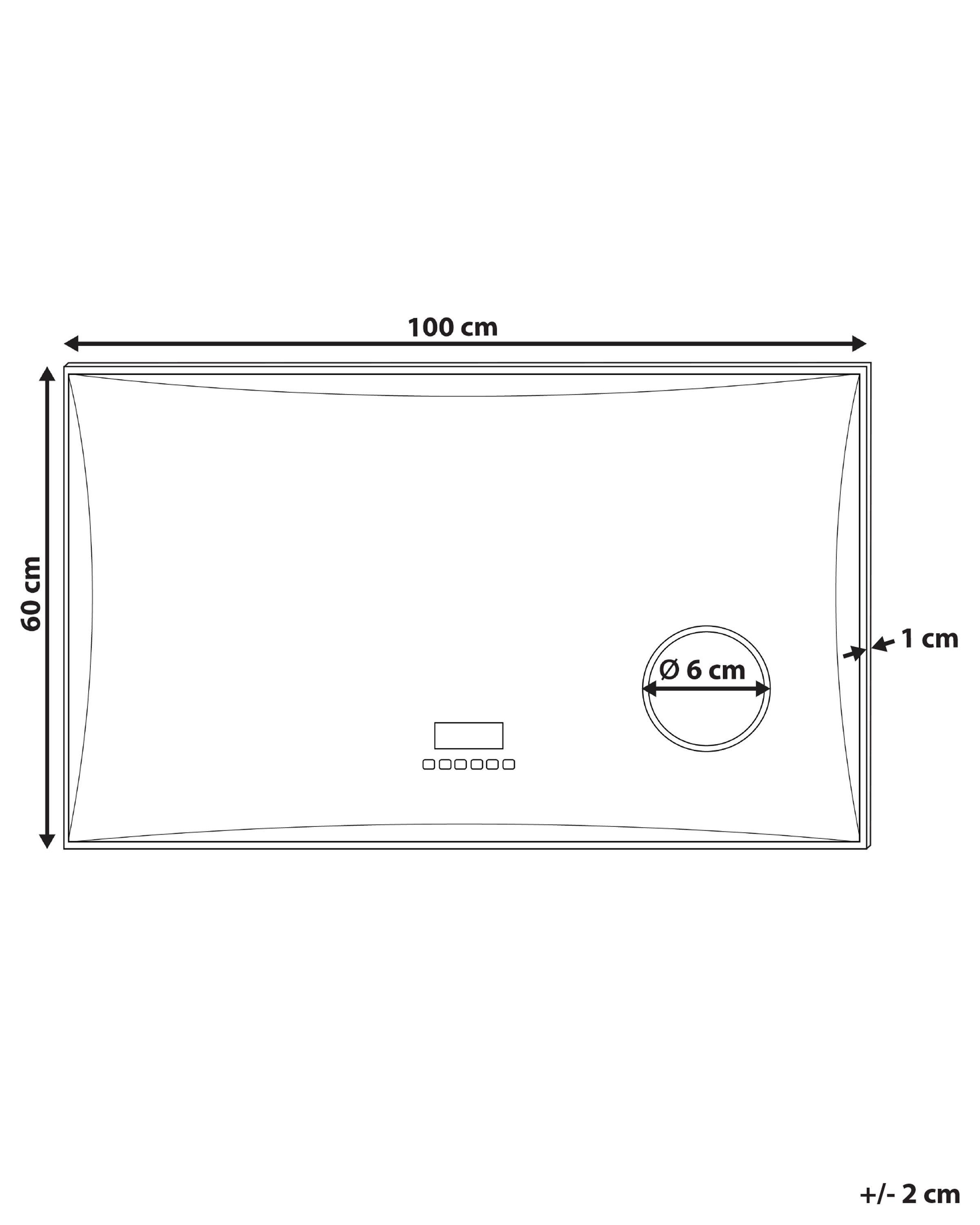 Beliani Miroir de salle de bain LED en Matière synthétique Industriel ONLAY  