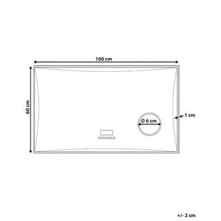 Beliani Miroir de salle de bain LED en Matière synthétique Industriel ONLAY  