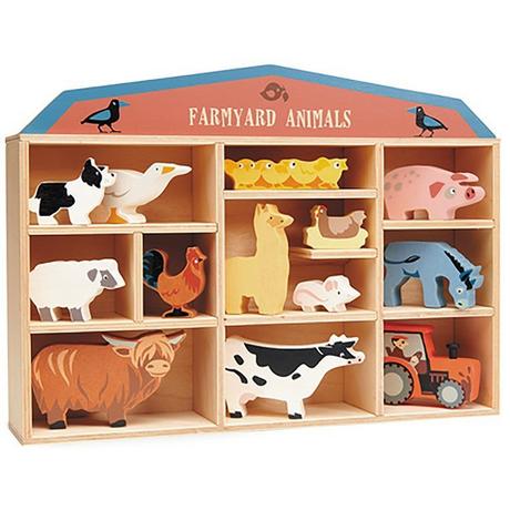 Tender Leaf Toys  Bauernhoftiere Display (13x3Tiere) 