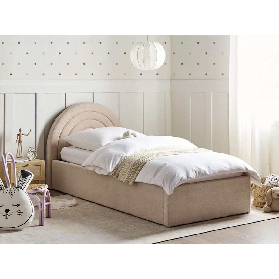 Beliani Kinderbett mit Stauraum aus Bouclé Minimalistisch ANET  