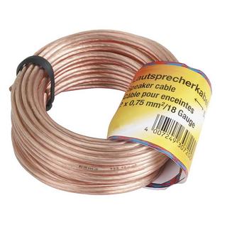 hama  Lautsprecherkabel, 2x 0,75 mm², 10 m, Transparent 