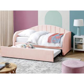 Beliani Bett mit Lattenrost aus Samtstoff Modern EYBURIE  