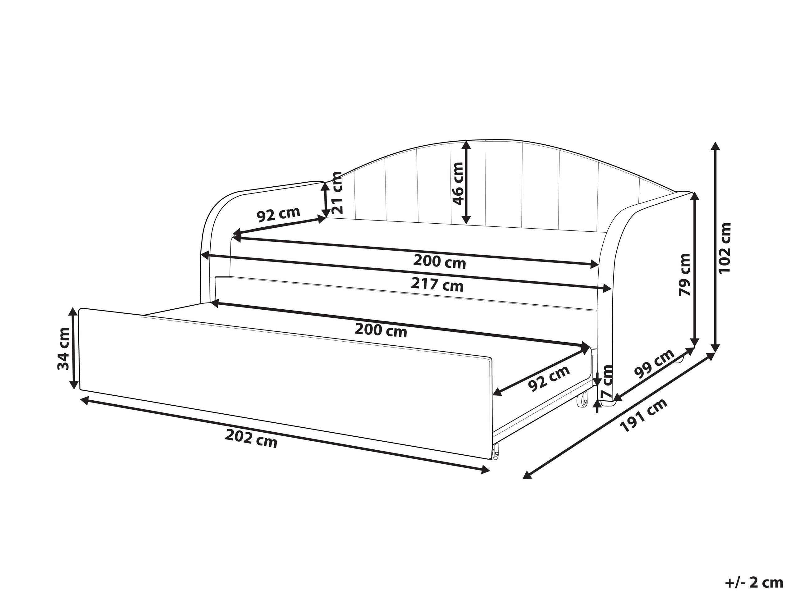 Beliani Bett mit Lattenrost aus Samtstoff Modern EYBURIE  