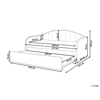 Beliani Bett mit Lattenrost aus Samtstoff Modern EYBURIE  