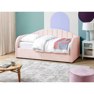 Beliani Bett mit Lattenrost aus Samtstoff Modern EYBURIE  