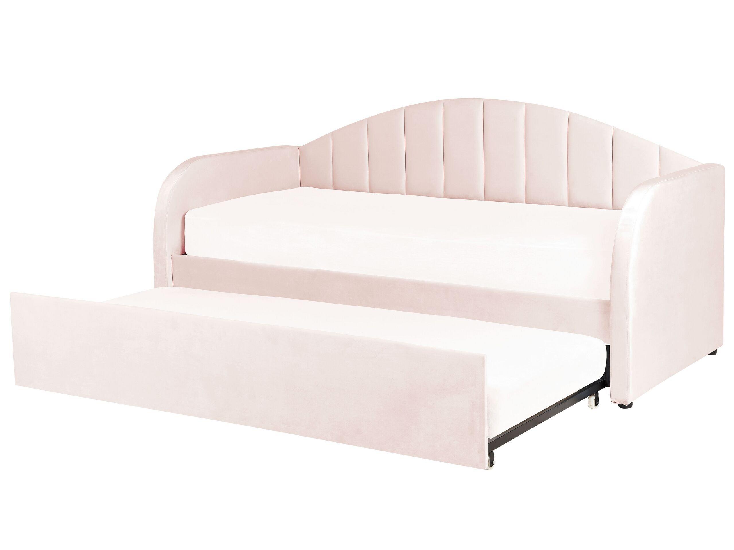 Beliani Bett mit Lattenrost aus Samtstoff Modern EYBURIE  