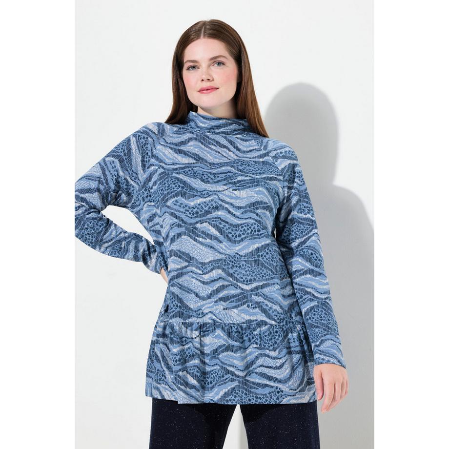 Ulla Popken A-Linie Langarm Stehkragen Longshirt  