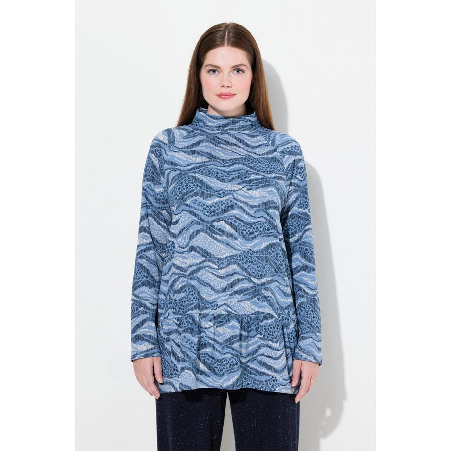 Ulla Popken A-Linie Langarm Stehkragen Longshirt  