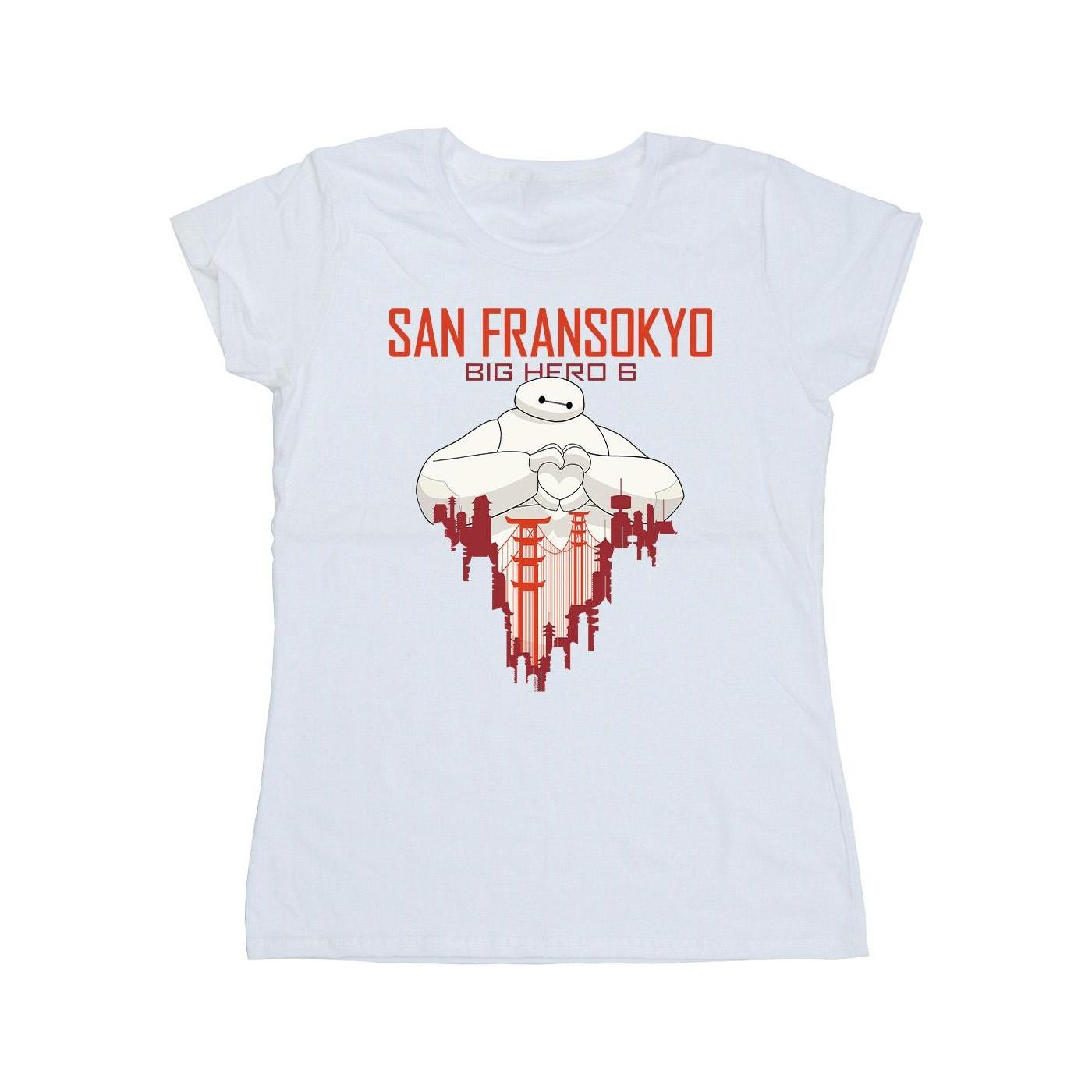 Image of Big Hero 6 Baymax San Fransokyo Heart Tshirt Damen Weiss XXL