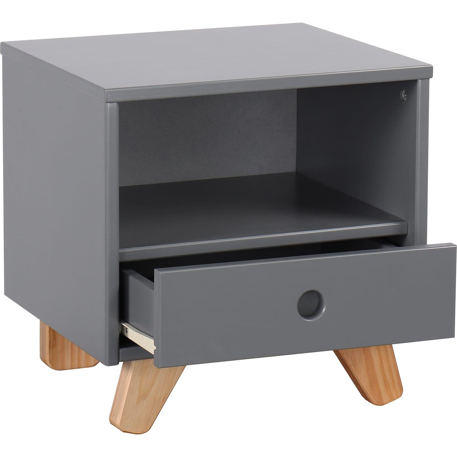 mutoni Table de chevet pin gris  