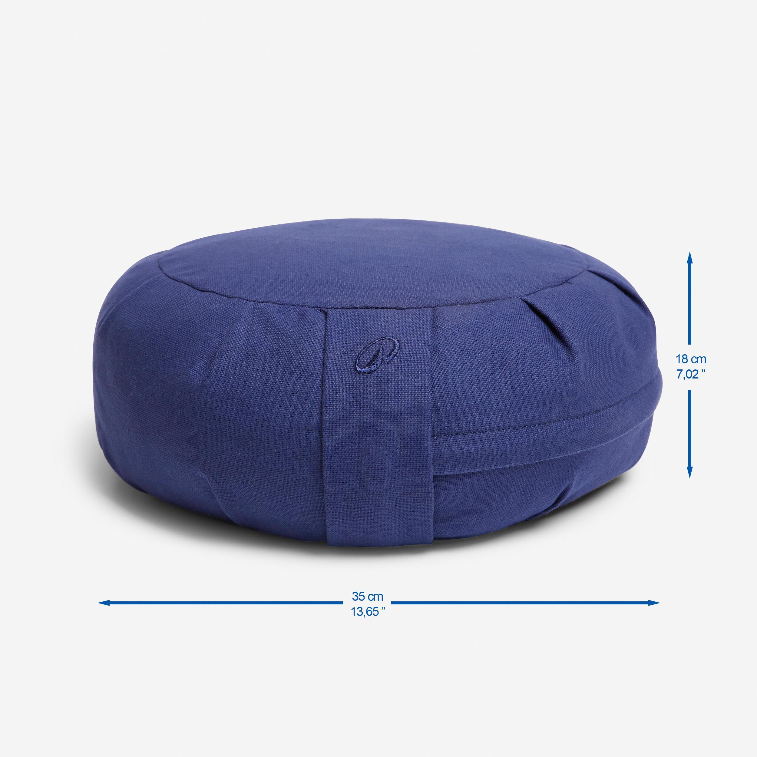 Coussin De Méditation Rond Lotuscrafts - Rembourrage épeautre - 15 Cm - Bleu Royal