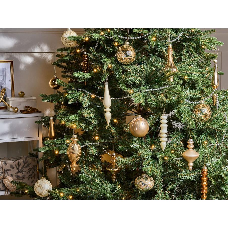 Beliani Weihnachtskugel 70er Set aus Glas Glamourös FLICKER  