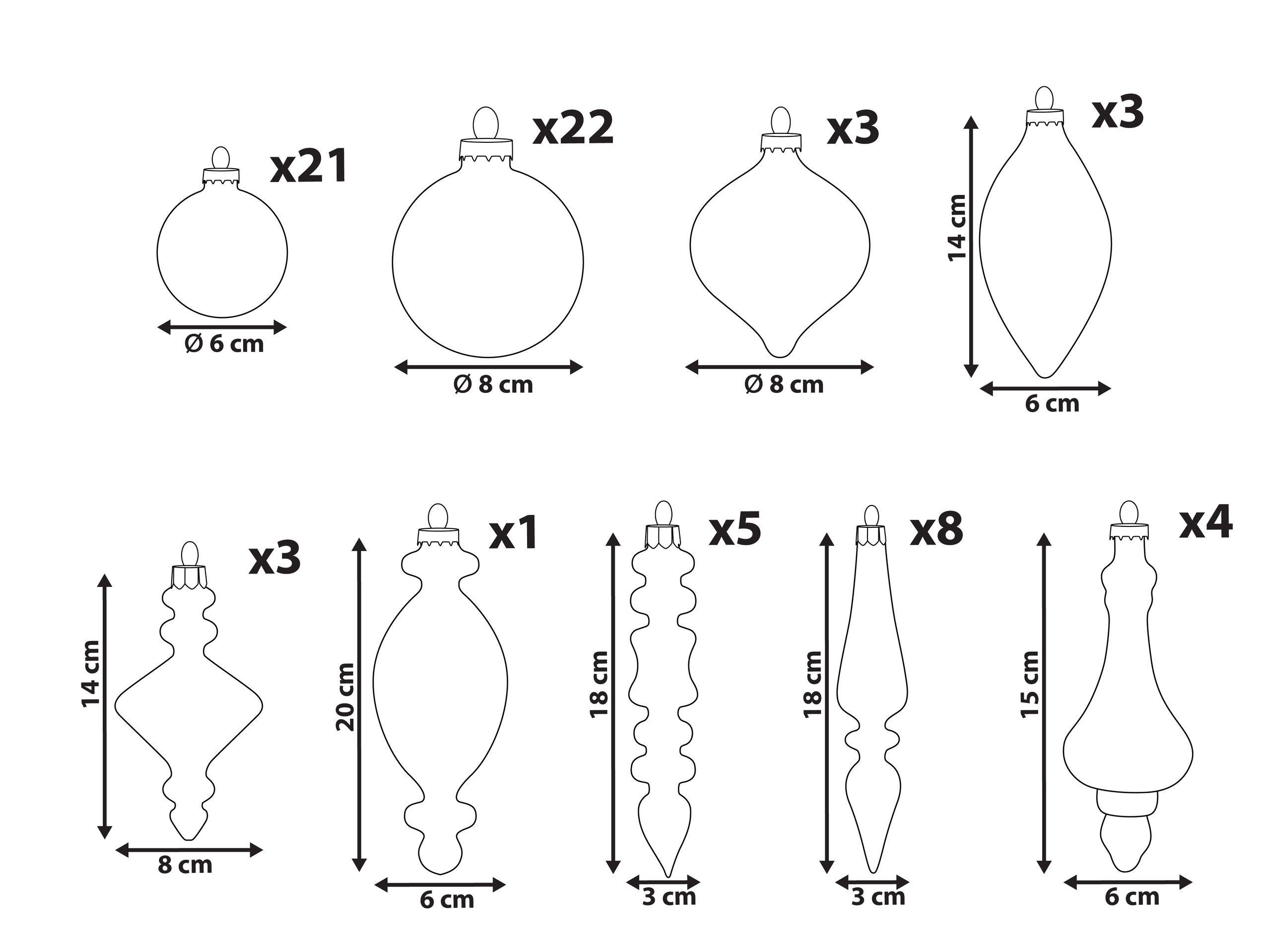 Beliani Lot de 70 boules en Verre Glamour FLICKER  