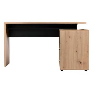 Vente-unique Bureau d'angle DEVEN avec rangements 3 tiroirs  Chêne  