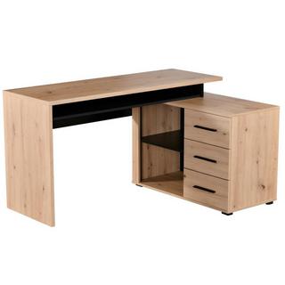 Vente-unique Bureau d'angle DEVEN avec rangements 3 tiroirs  Chêne  