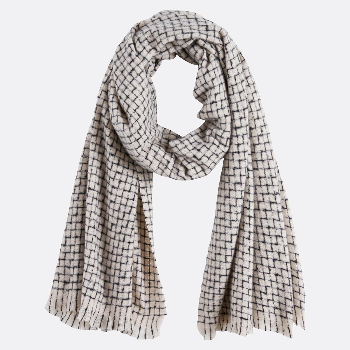 La Redoute Collections Sciarpa a quadri con frange  