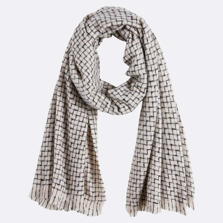 La Redoute Collections Sciarpa a Quadri con Frange  