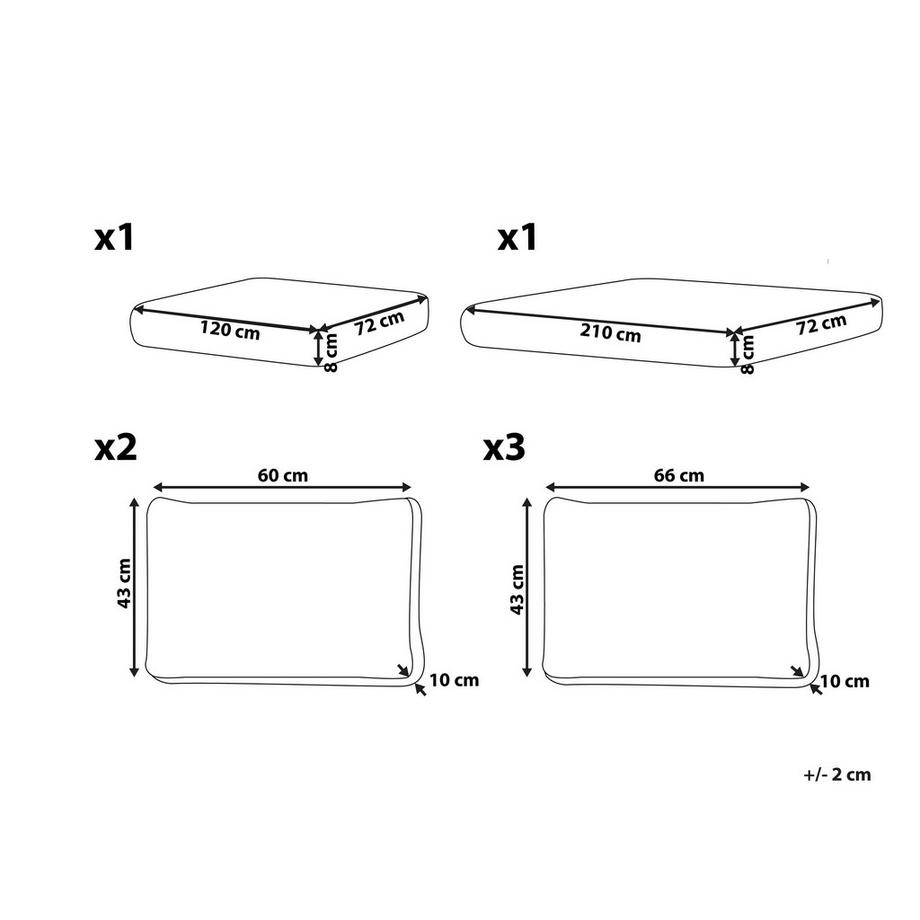 Beliani Ensemble de housses de coussins d'extérieur en Polyester Traditionnel LANCIANO  