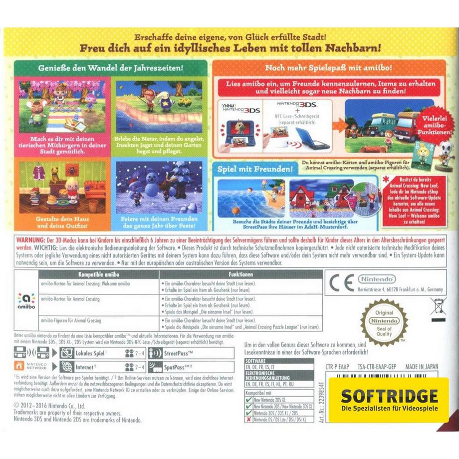 Nintendo  Animal Crossing: New Leaf - Welcome amiibo 