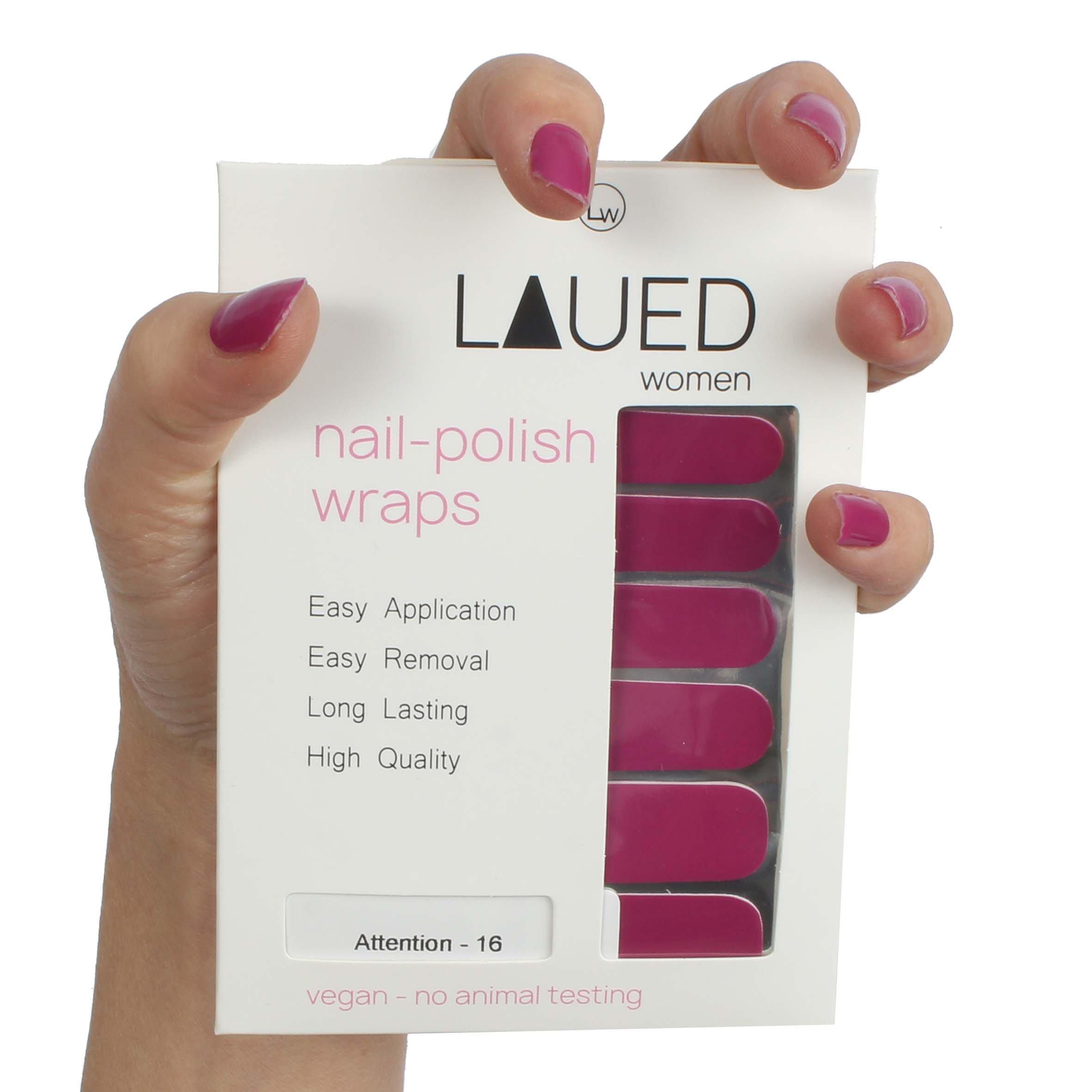 LAUED  vegane Nagelfolien solid purple Attention 