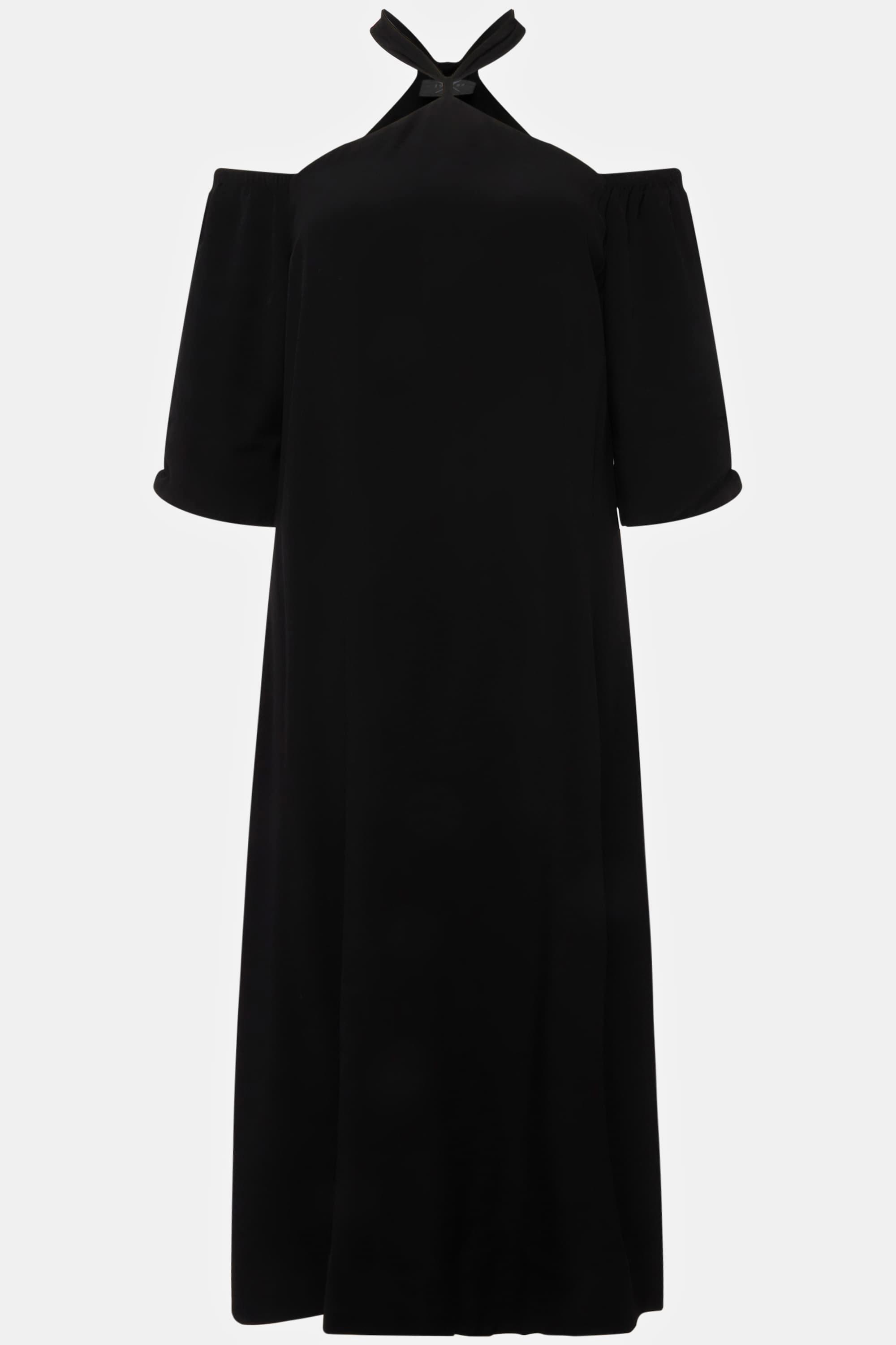 Ulla Popken  Robe midi à manches longues. Silhouette en A. Fermeture sur la nuque et fente sur le côté. 