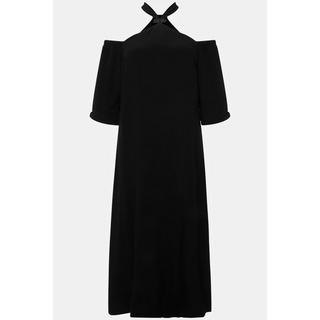 Ulla Popken  Robe midi à manches longues. Silhouette en A. Fermeture sur la nuque et fente sur le côté. 