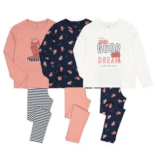 La Redoute Collections  Lot de 3 pyjamas en coton imprimés chat 