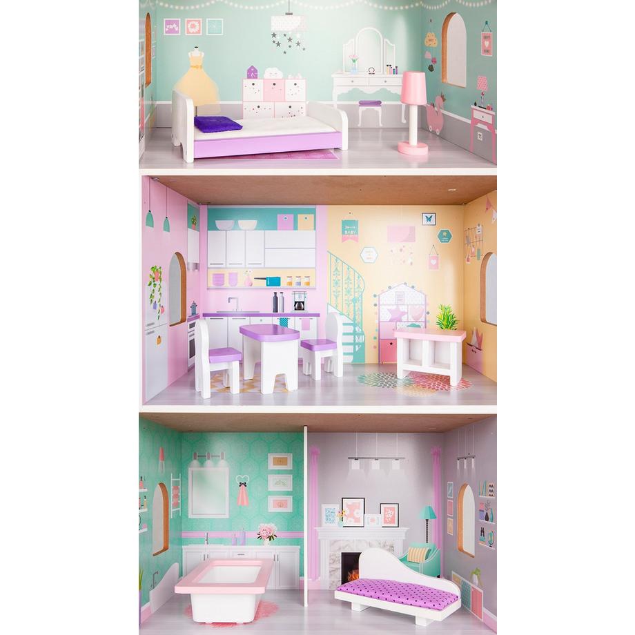 B2X  Maison de poupée en bois Blueberry Residence Ecotoys 