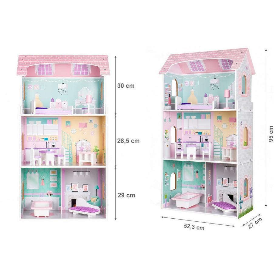 B2X  Maison de poupée en bois Blueberry Residence Ecotoys 
